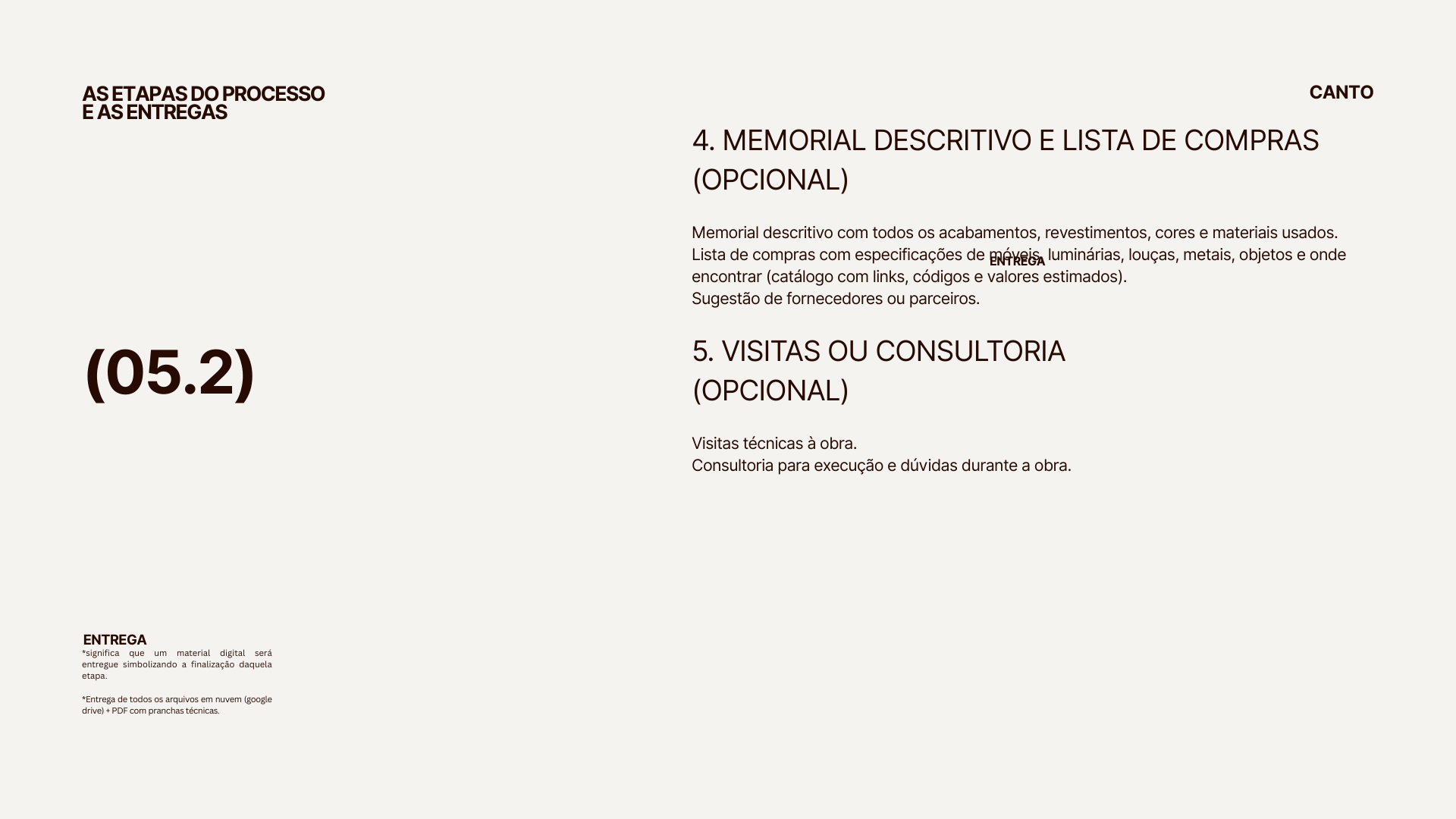 Entregas Canto Estúdio